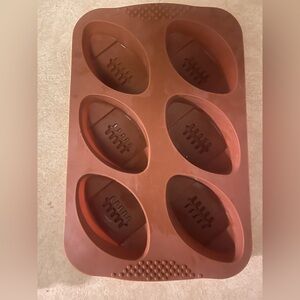 Silicone Football Mold For Baking 6 Large Footballs 13” X 10” Super Bowl Sunday